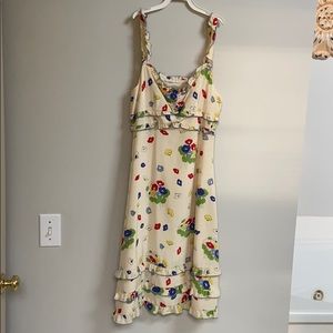 Anthropology Odille Floral Silk Dress